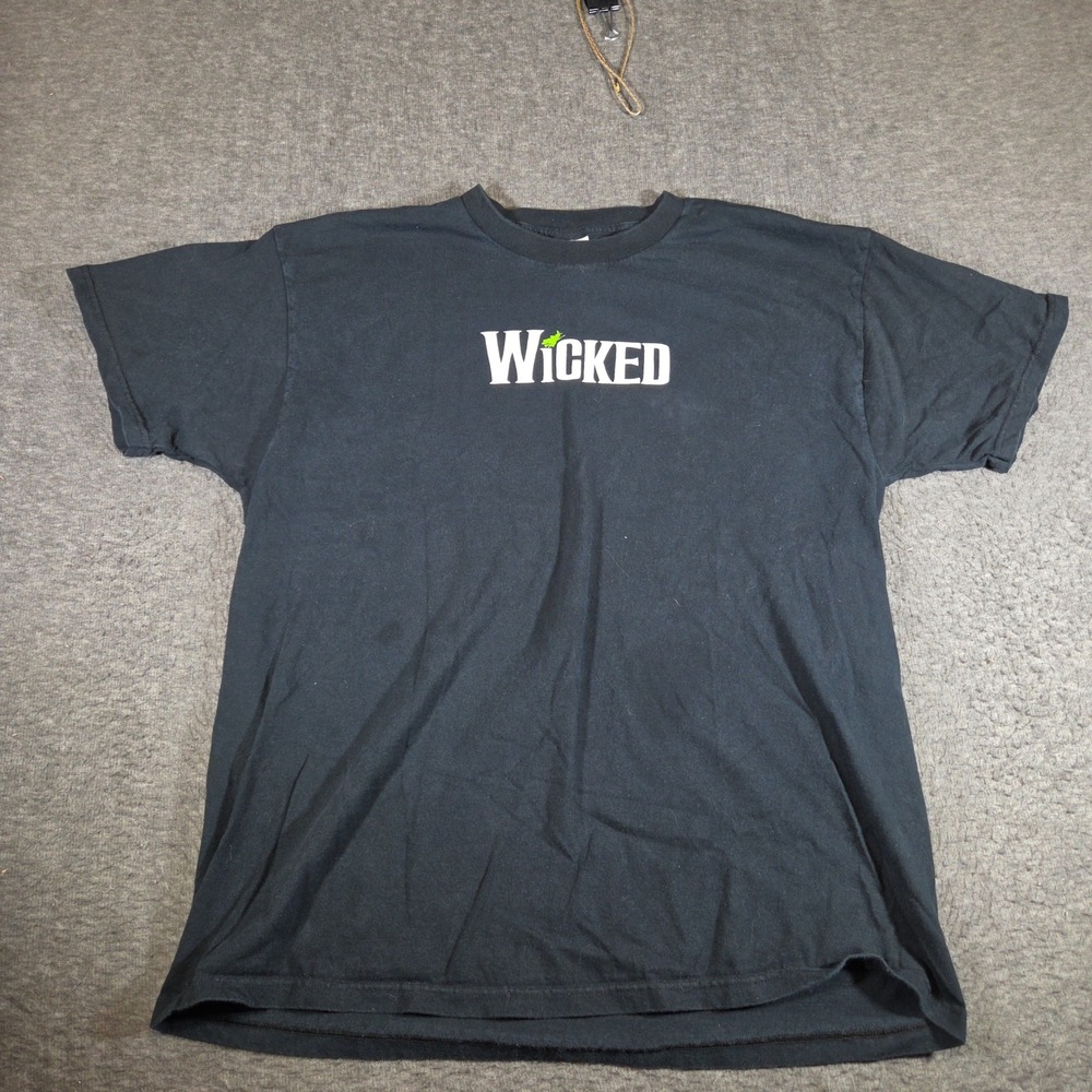 Wicked Broadway T-Shirt Mens XL Black Defy Gravity Fruit of the Loom